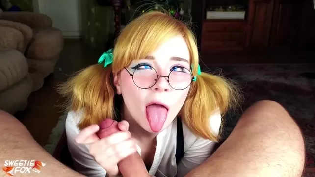 Goldilocks revels in blowjob, washing her muzzle with sperm