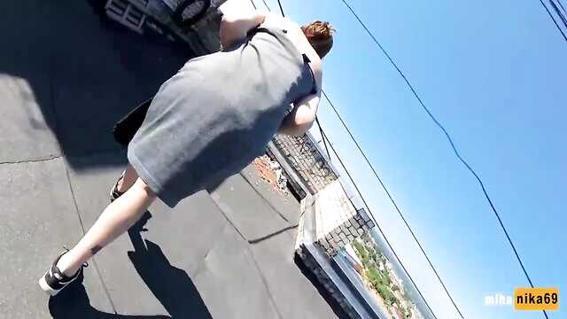 Fried a Russian twirl on the roof of a high-rise building