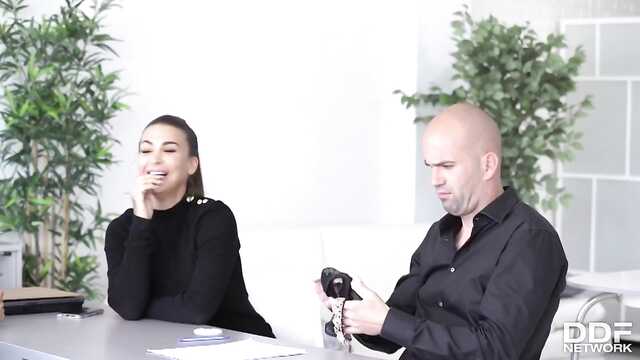 Biuro wyścig na dwóch kutasach z glamour BIX