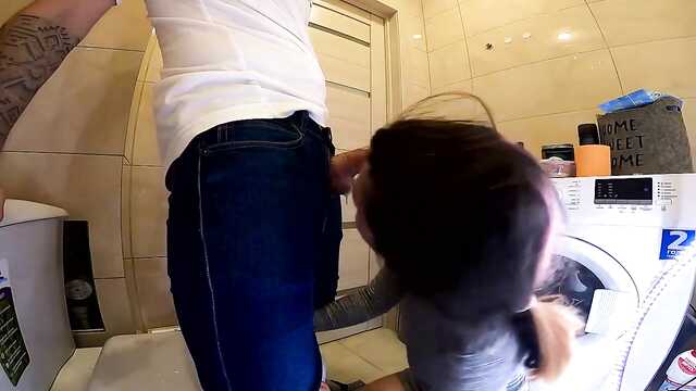 She got her friend drunk, and she sucks her boyfriend in the toilet