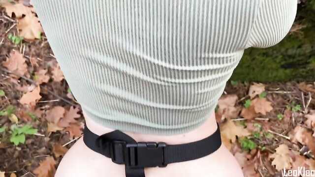 The forester puts a snag in the working holes of a red-haired stranger