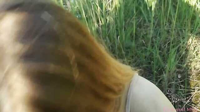 Sweet couple from the first person filmed sex in the fresh air