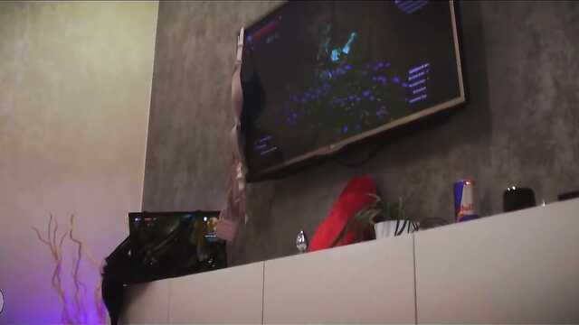 A friend on camera shoots sex with a friend in panties in the first person