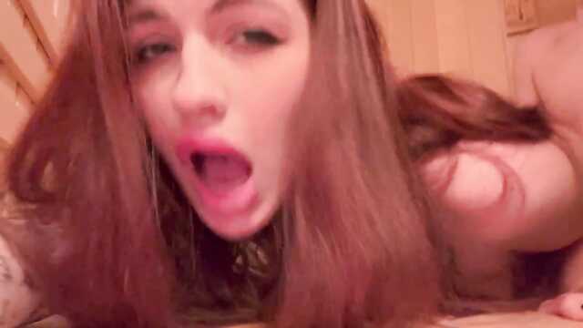 Dark-haired girl in the sauna fucks with a friend on camera