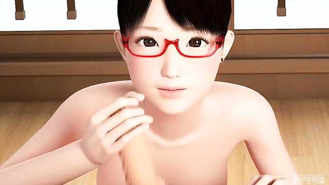 Pretty woman gives blowjob to stepbrother